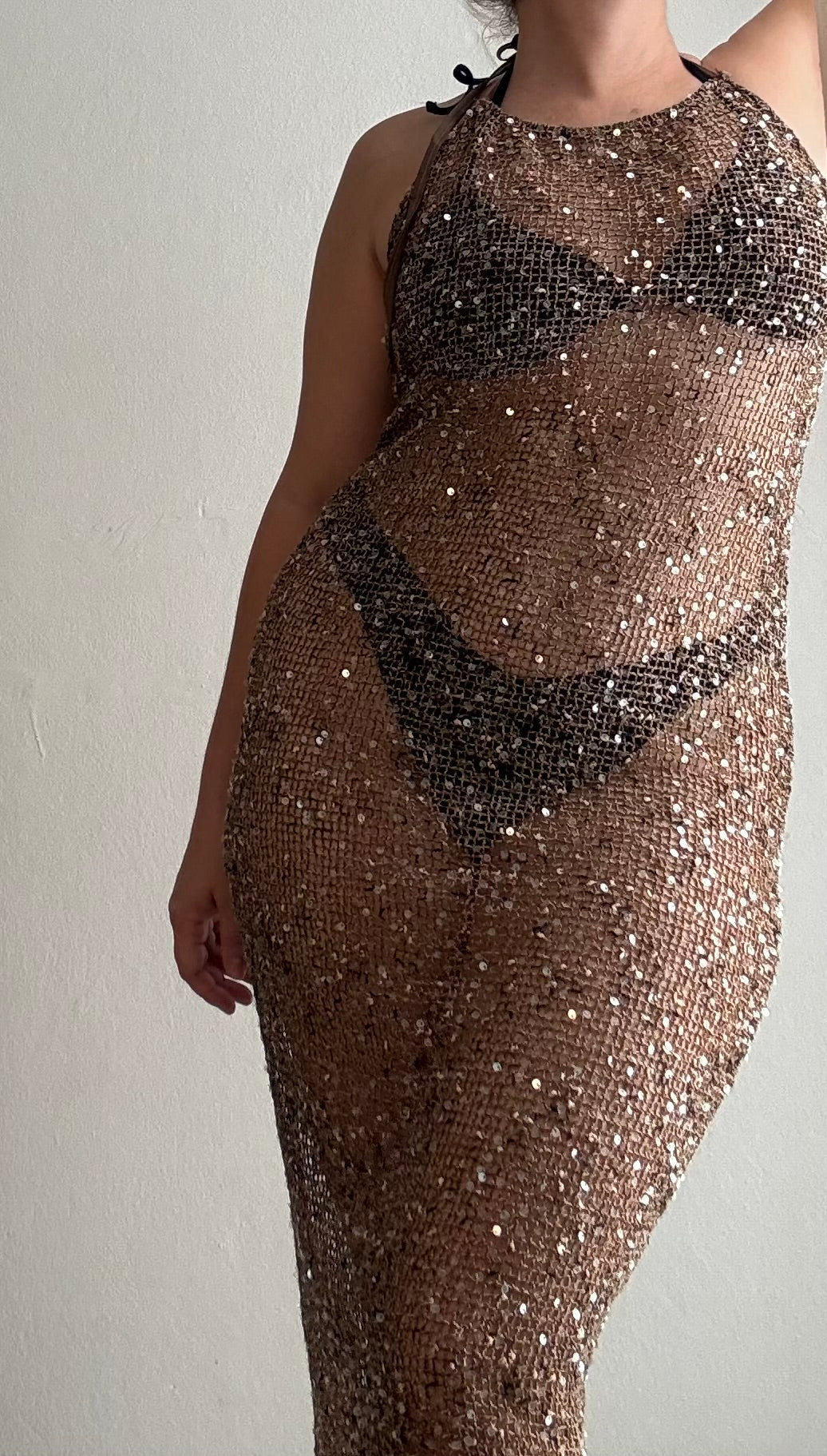 Golden hour sequin cover- up